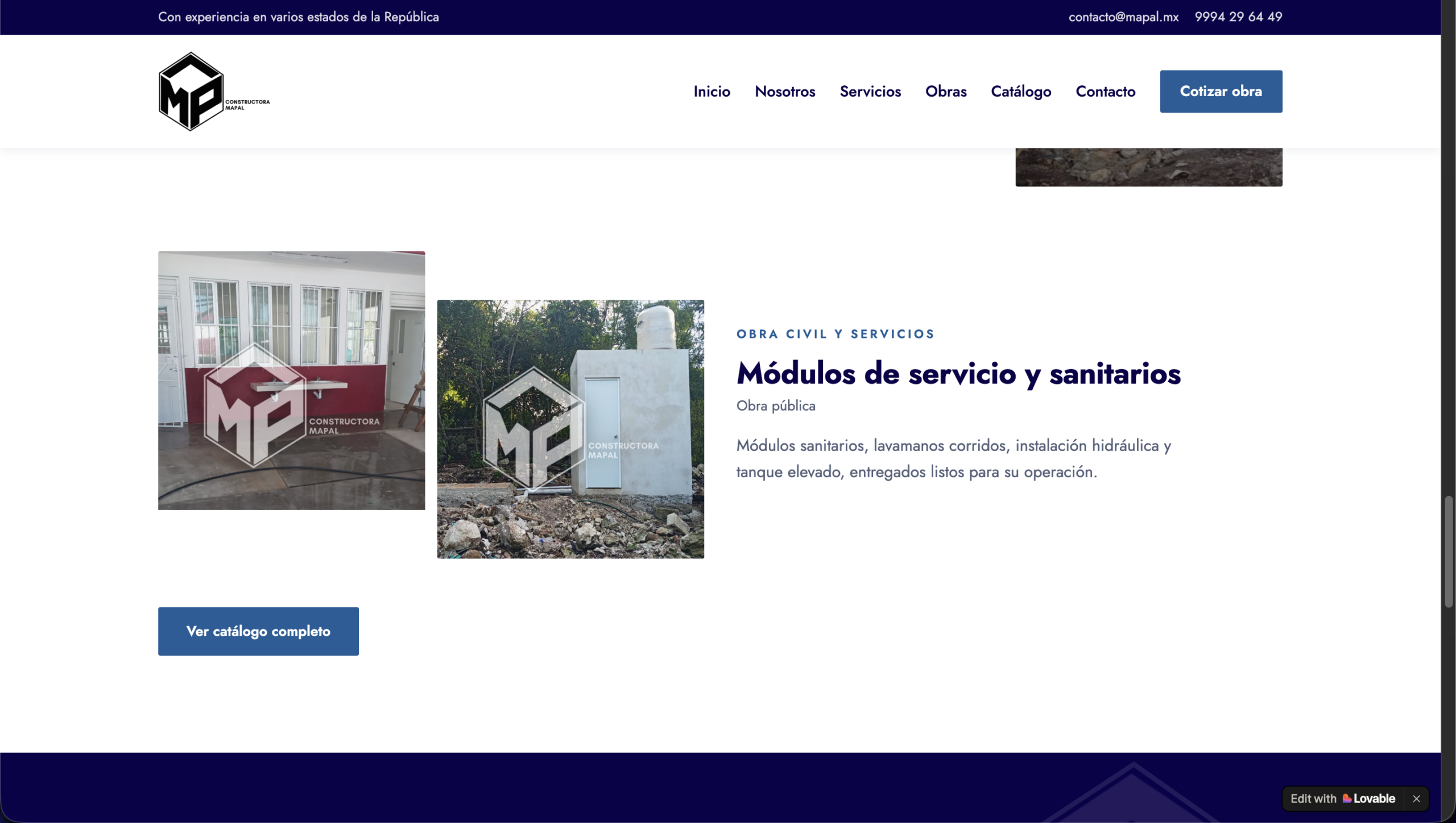 Módulos de servicio y sanitarios